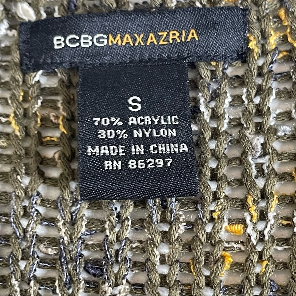 BCBGmaxazria Crochet Knit Button Down Confetti Sweater - Picture 6 of 9